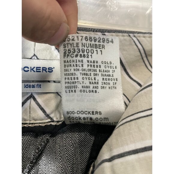 Dockers women's slacks pants size 10 med gray striped hooks zipper READ - Picture 7 of 13
